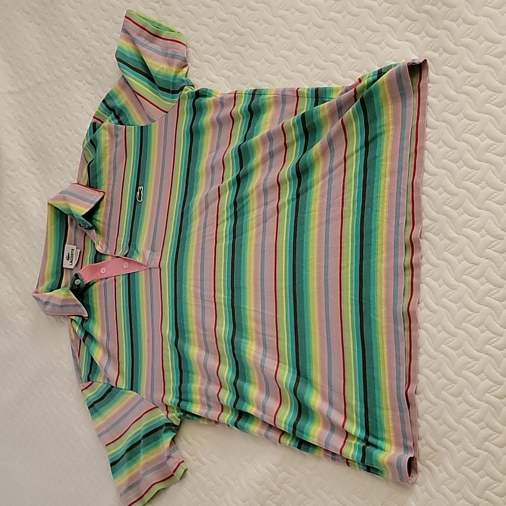 Men's striped Lacoste Polo